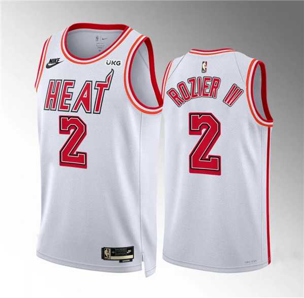 Men%27s Miami Heat #2 Terry Rozier III White Classic Edition Stitched Basketball Jersey Dzhi
